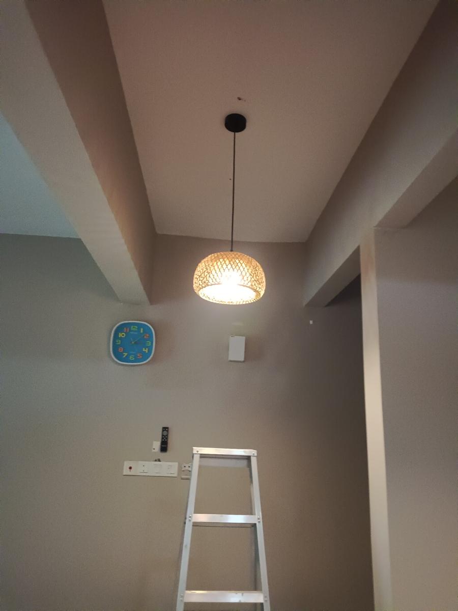 Pendant light installed