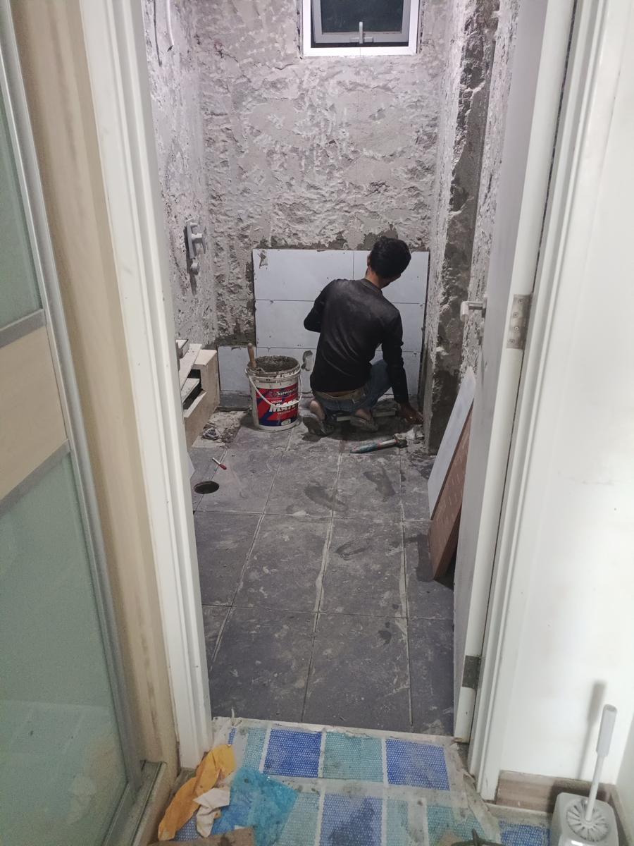 Tiling in progress